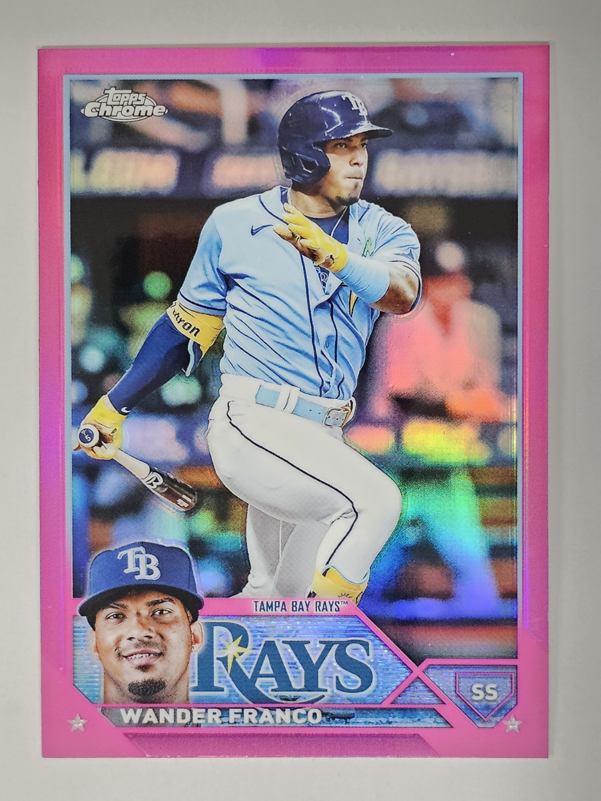 2023 Topps Chrome Pink Refractor #71 Wander Franco Tampa Bay Rays