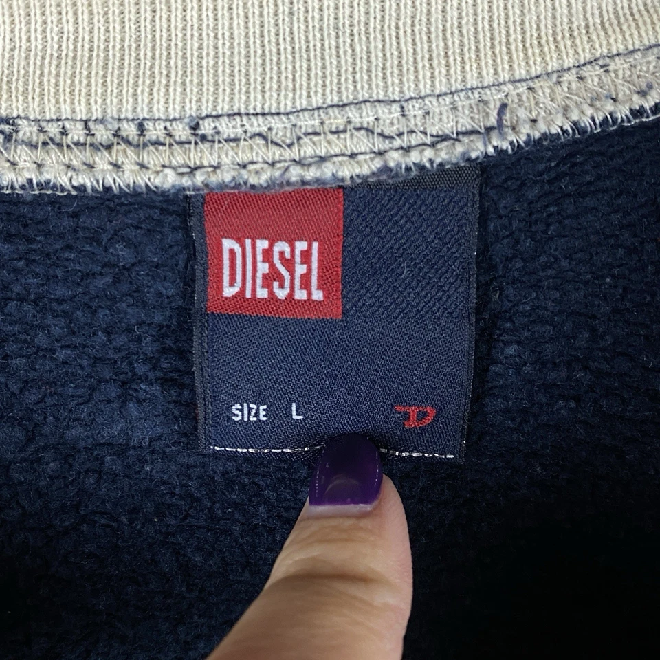 Suéter Diesel De Colección Para Hombre Lujo Y2K Raro 90 Manga Larga Logo Grande Talla L Foto 4 de 4