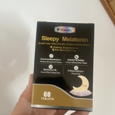 Brenox Sleepy Melatonin Sleep Aid Tablets 5mg 60ct Vitamin B6 Drug Free