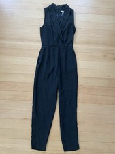 H M Women  s Jumpsuit Pants Romper Black Dressy Professional Business Size 4