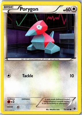 Pokemon Card - Porygon Plasma Blast 72/101 2013 Common Lightly Played