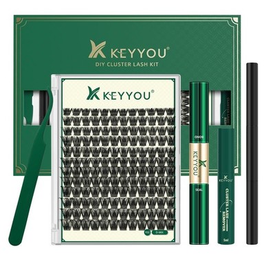 Lash Clusters Kit 144pcs Thick Volume D Curl Eyelash Clusters Lash Extension ...