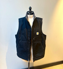 Carhartt Men  s XL Black Sherpa Lined Full Zip Vest Stand-Up Collar V33