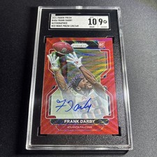 2021 Panini Prizm Frank Darby Rookie Auto Red Wave /149 SGC 9 Falcons