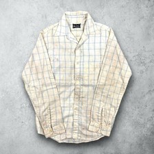 Vintage 60s Towncraft Penneys Plaid Distressed Button Up Shirt Men's Size 16