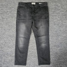 Nili Lotan Tel Aviv Pants Black Women's 28 Slight Drop Narrow Flap Pockets Crop