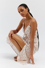 Urban Outfitters Daisy Street Ruched Floral Midi Dress Size S