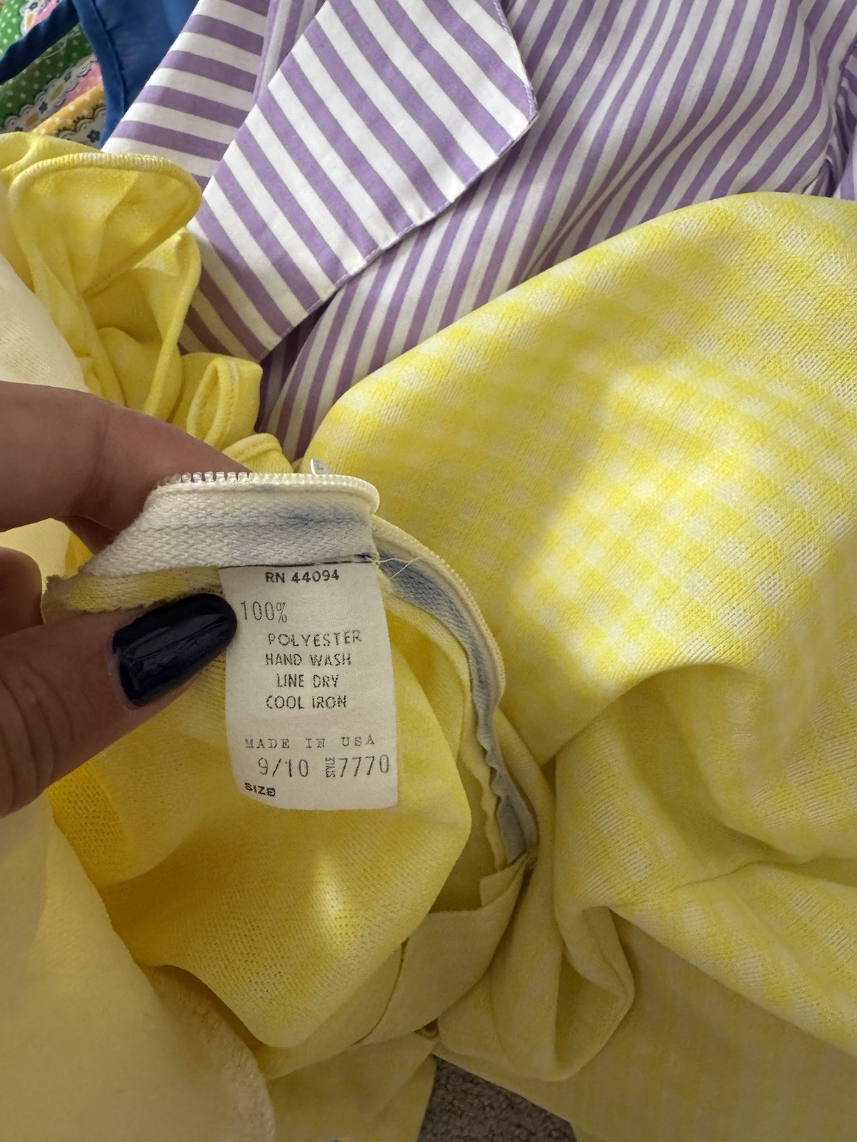 Vtg 60s Abstract Patchwork Gingham Maxi Dress Swe… - image 7