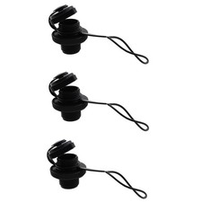Kayak Inflator Valve Air Nozzle Inflatable Boat Screw Plug Black 3 PCS
