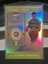 2019-20 CONTENDERS OPTIC RC #122 DE'ANDRE HUNTER HOLO PRIZM TICKET AUTO V