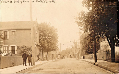 RPPC North Wales Pennsylvania Walnut St East of Main Postcard 1900s Street Scene