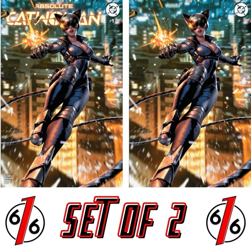 🔥 ABSOLUTE CATWOMAN #1 DERRICK CHEW Trade & Virgin Variant AB Set LTD 1000