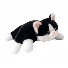 & White Cat Weighted Stuffed Animals Inch Cat Weighted Plush 11.8 inch Black