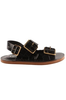 JIL SANDER SCHWARZE LEDER SANDALEN EU 38 UK 5 US 8