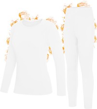 Thermal Underwear Set for Women Fleece Lined Long Johns Base Layer