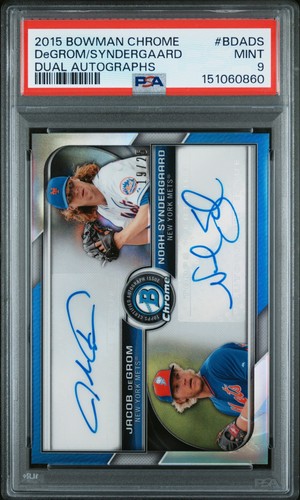 2015 Bowman Chrome #BDA-DS deGrom | Syndergaard Dual Auto PSA 9 #/25
