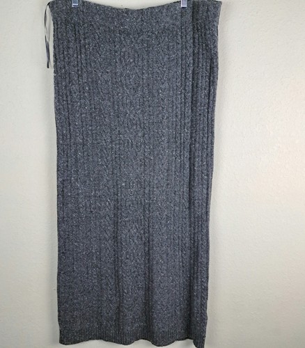 Lauren Ralph Lauren Cable Knit Wool Blend Maxi Skirt Grey XL - Picture 2 of 6