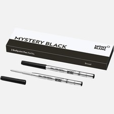 Montblanc Mystery Black Ballpoint Pen Refills 2 Pack Wide Nib Replacement