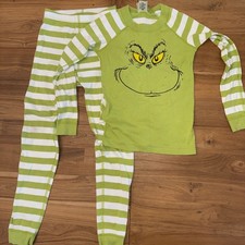 Hanna Andersson Pajamas Kids Unisex Grinch Themed Long Sleeve Size 8 Matching
