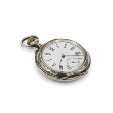 Herren Taschenuhr pocket watch open face 800 Silber 51 mm um 1900 Sammlerstück