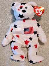 Ty Beanie Baby Glory the Bear DOB July 4, 1997 MWMT Free Shipping