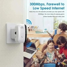 300Mbps WiFi Range Extender Internet Booster Wireless Signal Repeater Wireless