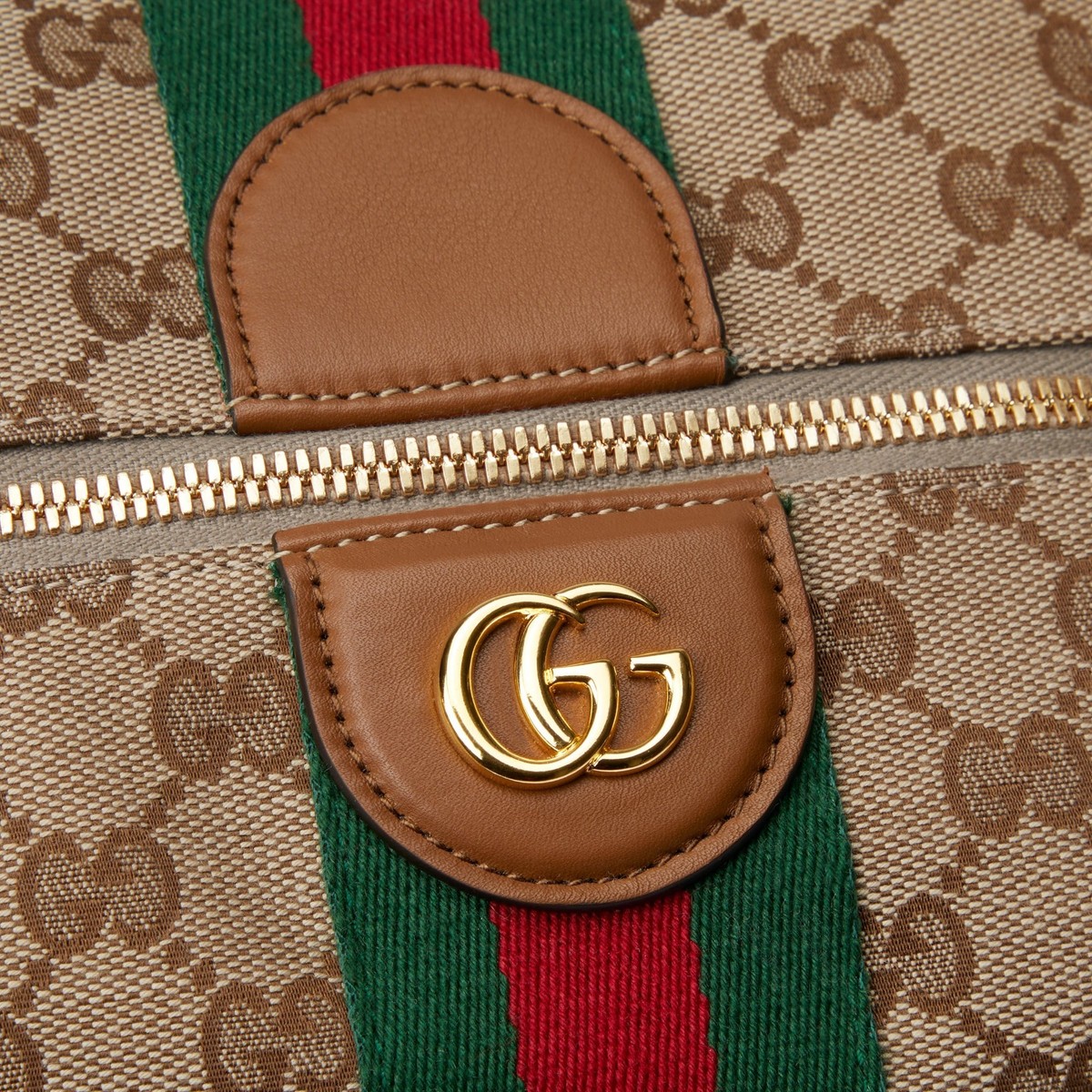 GUCCI Vanity Medium $1950 Beige/Brown GG Canvas Top Handle Bag New