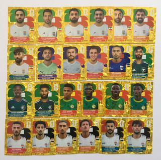 Panini World Cup 2026 GOLD Crumple Stickers x24 (All Different) IRN/CPV/KSA/SEN