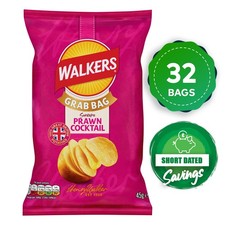 Walkers Prawn Cocktail Grab Bag Crisps 32 x 45g Short Dated