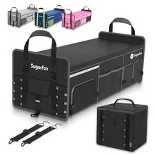 Bold Color Block Trunk Organizer  95L, Oversize Black With Ice Pack
