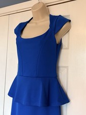 Beautiful Royal Blue Peplum Dress Size 10 Great Condition
