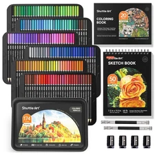 174 Colors Professional Colored Pencils, Shuttle Art Soft Core Coloring Pencils