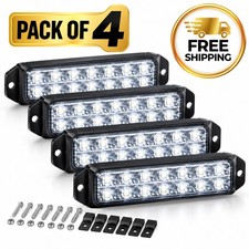 4 Pack 24 Led White Emergency Strobe Lights Car Truck Grille Warning Bars 4 Pack 24 Led White Emergency Strobe Lights Car Truck Grille Warning Bars