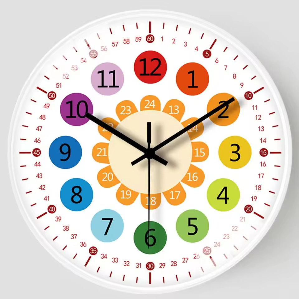 Horloge murale éducative de 20cm pour enfant apprenant à lire l'heure