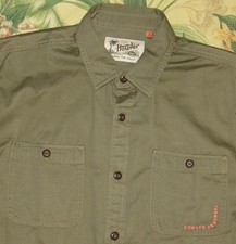 HOWLER BROS Green Long Sleeve Heavy Flannel Button Down Shirt Jacket Large