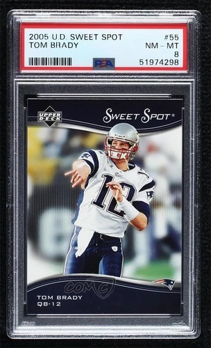 2005 Upper Deck Sweet Spot Tom Brady #55 PSA 8 03rx