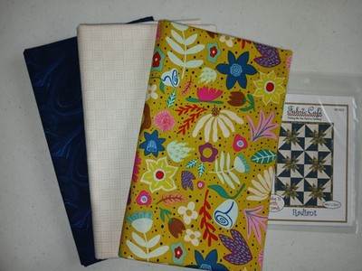 Lot 3 yd quilt kit w/pattern Fabric Cafe focus light dark QSQ free ship HTF