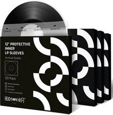 Hudson Hi-Fi Anti-Static Vinyl Record Sleeves - Durable Clear Disc Sleeves- Prot