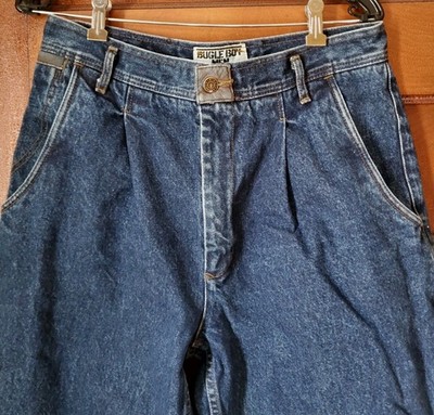 1990 True Vtg Baggy Bugle Boy Mens Jeans 34M Pleated High-Rise Skater Streetwear