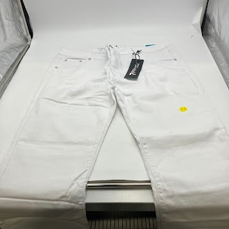 МУЖСКИЕ ДЖИНСЫ 7GROOVE GROOVE ПРЯМОГО КРОЯ ИЗ ДЕНИМА SLIM FIT - РАЗМЕР: ДЛЯ МУЖЧИН 42/32 - БЕЛЫЙ