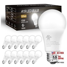 LED Bulbs Daylight White 5000K, 100 Watt Equivalent A19 12 Pack 5000k Daylight