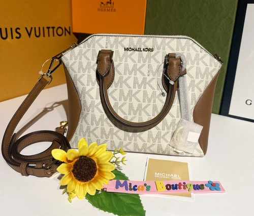 Nuovo con etichetta! Borsa a tracolla MICHAEL KORS Vanilla Coraline MD con logo messenger