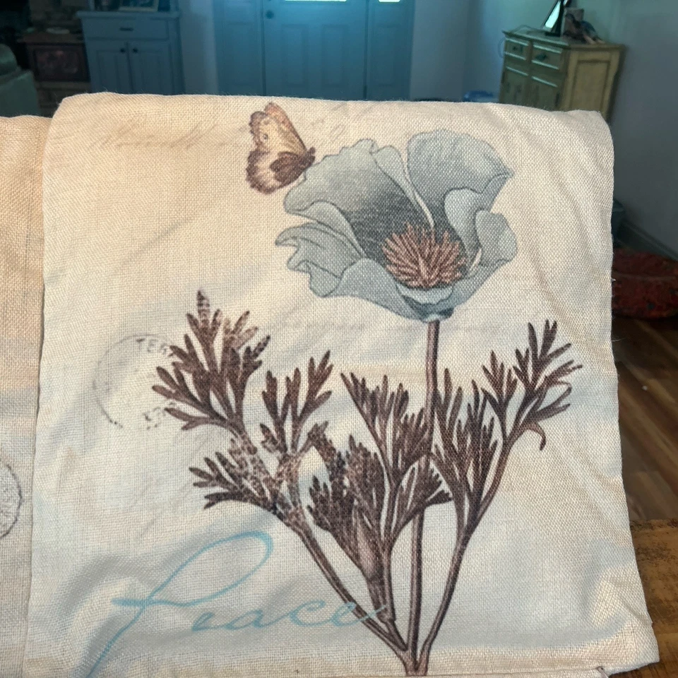 Set Of 4 Decorative Throw Pillow Covers, Faith, Hope, Peace , Love Covers Only - Image 3 of 4