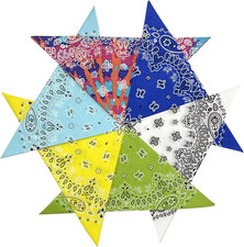 6 Pack 12 Pack Bandanas 2 Sides Printed 22Inch Unisex Cowboy Kerchiefs