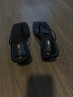 Fashion Nova Black Synthetic Thong Block Heel Sandals Women’s Size 9 Slip On — photo 4