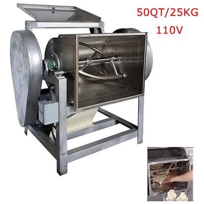 110V Commercial Electric Dough Mixer 50QT Flour Mixer Dough Blender SUS304 25KG