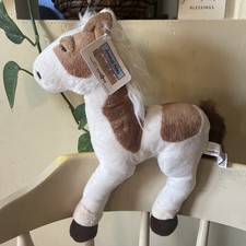Animal Alley SOFT TAN  WHITE HORSE PONY 11" Plush STUFFED ANIMAL Toy