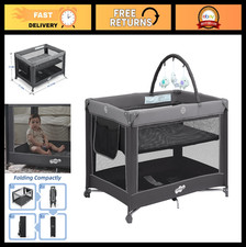 Foldable Portable Baby Playard Crib for Toddlers Lightweight Travel Crib, Comp