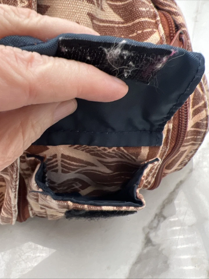 KAVU Rope Sling Bag Cotton Crossbody Burnt Orange Aztec Hiking 19” Backpack - Image 4 of 4