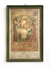 Alter Holz-Bilderrahmen mit Heiligenbild von 1909